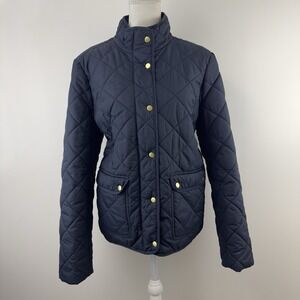 J.Crew Women's Quilted Jacket Navy Polyester Size XL